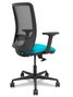 PIQUERAS Y CRESPO Silla Zulema Sincro con Respaldo de Malla Negro y Asiento Turquesa
