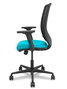 PIQUERAS Y CRESPO Silla Zulema Sincro con Respaldo de Malla Negro y Asiento Turquesa