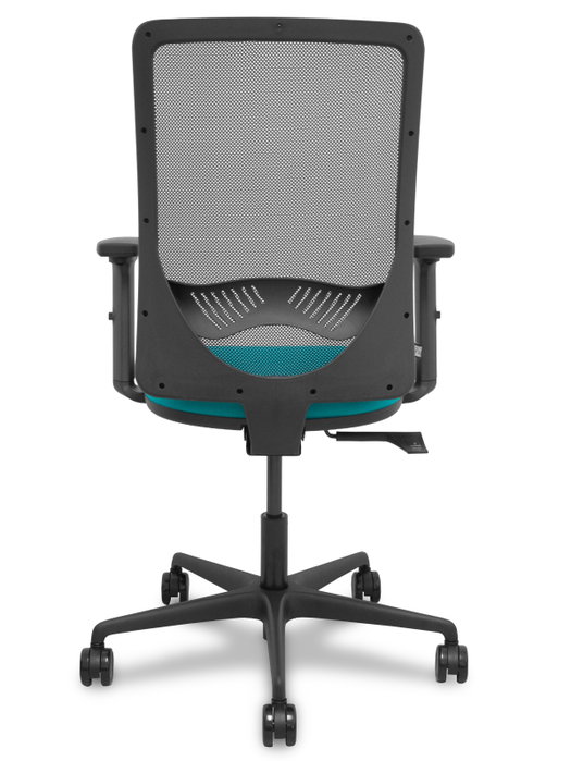 PIQUERAS Y CRESPO Silla Zulema Sincro con Respaldo de Malla Negro y Asiento Turquesa PIQUERAS Y CRESPO Silla Zulema Sincro con Respaldo de Malla Negro y Asiento Turquesa