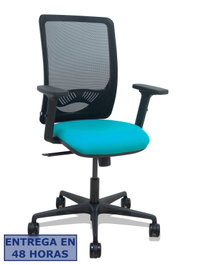 PIQUERAS Y CRESPO Silla Zulema con Mecanismo Sincro, Brazos 2D y Asiento Turquesa
