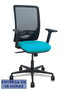 PIQUERAS Y CRESPO Silla Zulema con Mecanismo Sincro, Brazos 2D y Asiento Turquesa