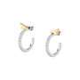 Trussardi Pendientes T-LOGO SS YG Crystal White 2cm