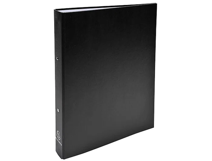 Exacompta Carpeta de 2 Anillas Redondas 30mm DIN A4 en Cartón Forrado Negro