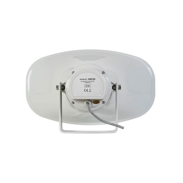 Fonestar Vulkan Altavoz Exponencial de Baja Impedancia 50W RMS para Exteriores, IP66, Blanco