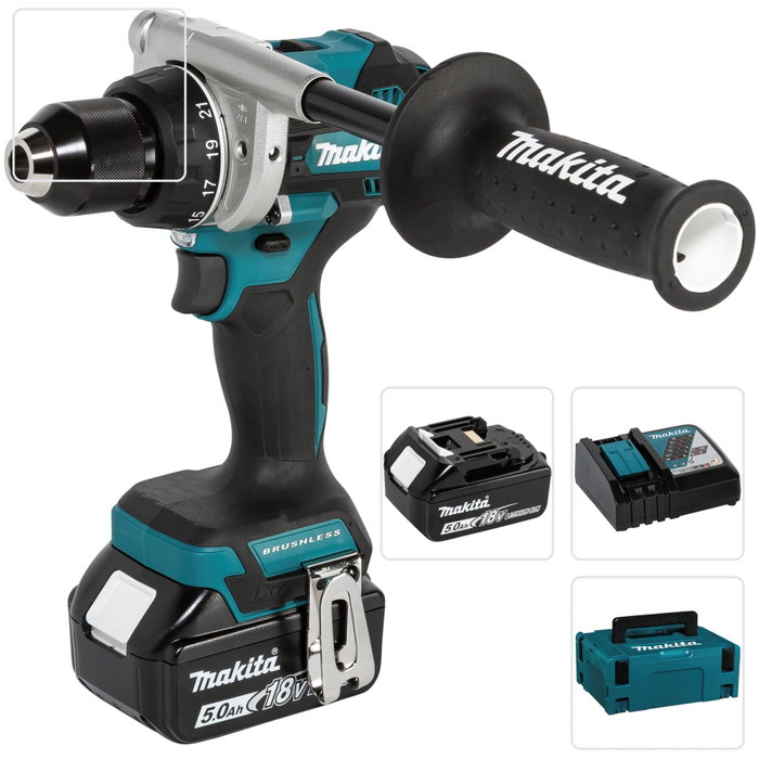 Makita DDF492RTJ Atornillador Taladro Inalámbrico 18V con 2 Baterías de 5 Ah Makita DDF492RTJ Atornillador Taladro Inalámbrico 18V con 2 Baterías de 5 Ah