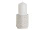 DKD Home Decor Vela Blanca Set 2 Piezas Cera Parafina y Cerámica 9 x 20 x 9 cm