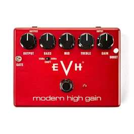 MXR EVH Modern High Gain Pedal de Distorsión para Guitarra con Controles de Salida, Ganancia, Bajos, Medios, Agudos, Selector 55Hz/80Hz, Interruptor Boost y Control de Ruido