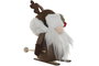 DKD Home Decor Figura de Gnomo Esquiador Marrón con LED
