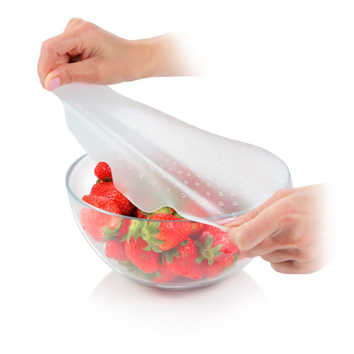 Tescoma 4food Tapas flexibles de silicona para boles, ø17 y 23 cm, 2 unidades