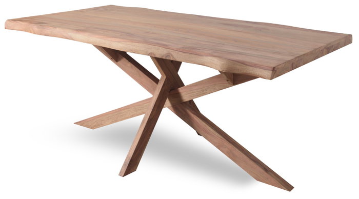 DKD Home Decor Mesa de Comedor de Acacia Natural 200x100x78