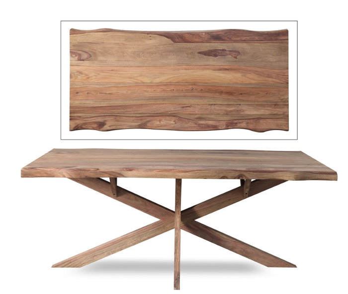 DKD Home Decor Mesa de Comedor de Acacia Natural 200x100x78