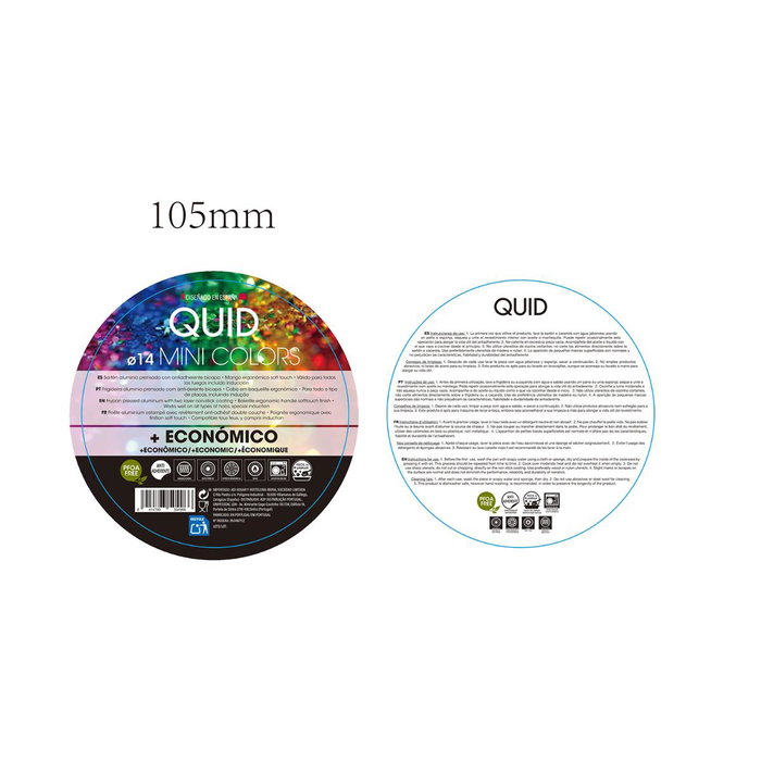 Sartén de Aluminio Estampado Mini Color Quid 14 cm (6 Unidades)