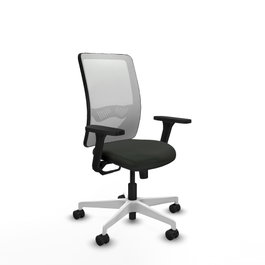 PIQUERAS Y CRESPO Silla de oficina Zulema con mecanismo Sincro, Negro/Blanco