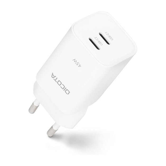 DICOTA Cargador de pared GaN de 2 puertos (45W) EU blanco DICOTA Cargador de pared GaN de 2 puertos (45W) EU blanco