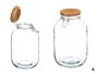 Vivalto Tarro Hermético con Tapa Bambú 4 L Vidrio Transparente 17,5 x 27,5 x 17,5 cm (Set de 6)