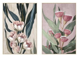 DKD Home Decor Cuadro Lienzo Flores Surtido de 2 Piezas