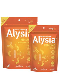 Vetnova Alysia Immuno Chews Medio/Gran 30u, Refuerzo Inmunológico para Perros y Gatos, Prebióticos y Postbióticos, Vitaminas A, B6, C, D3, E, Zinc y Selenio