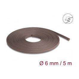DeLOCK Manguito trenzado resistente a los roedores extensible 5 m x 6 mm marrón