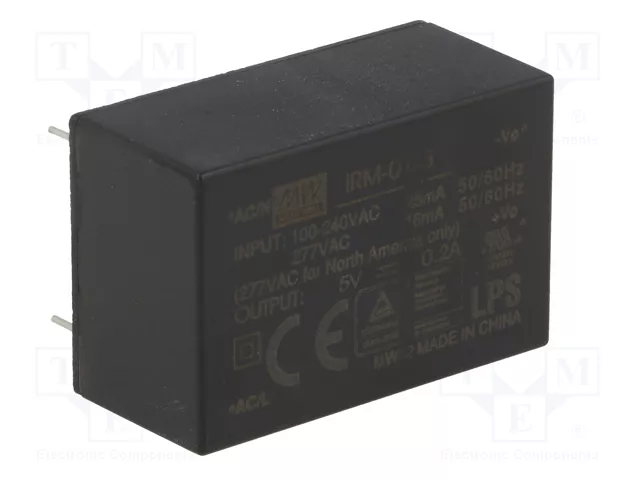 MEAN WELL IRM-01-5 Convertidor AC/DC 1W 5V DC MEAN WELL IRM-01-5 Convertidor AC/DC 1W 5V DC