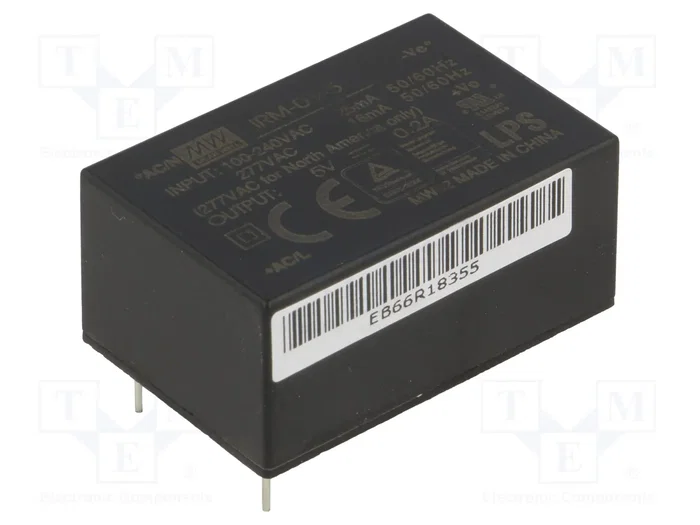 MEAN WELL IRM-01-5 Convertidor AC/DC 1W 5V DC MEAN WELL IRM-01-5 Convertidor AC/DC 1W 5V DC