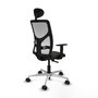 PIQUERAS Y CRESPO Silla de oficina Motilla con mecanismo Sincro, Negro/Blanco