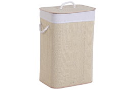 DKD Home Decor Cesta de Ropa de Bambú Plegable Natural