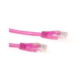 ACT Cable de parcheo CAT6 U/UTP de 1 metro, Rosa, RJ45