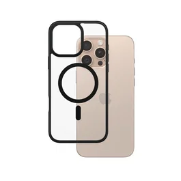 PanzerGlass HardCase Funda con Magsafe Negra Transparente y Marco, Resistente a Golpes, Certificado MIL-STD-810H, para iPhone 16 Pro Max