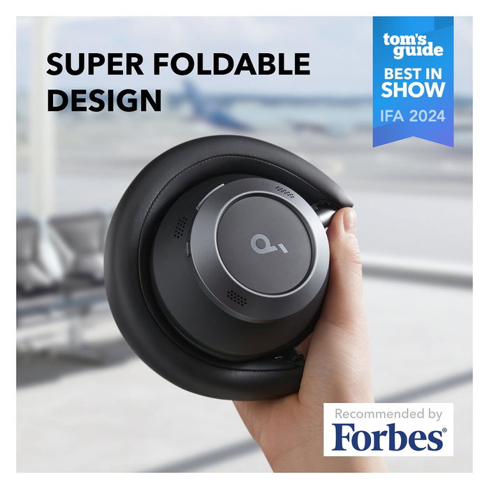 Anker Soundcore Space One Pro - Auriculares Bluetooth con Cancelación de Ruido, Color Negro