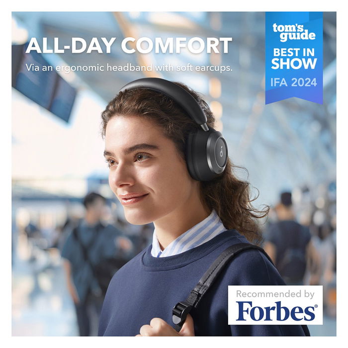 Anker Soundcore Space One Pro - Auriculares Bluetooth con Cancelación de Ruido, Color Negro