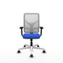 PIQUERAS Y CRESPO Silla de oficina Motilla con mecanismo Sincro, Azul y Blanco