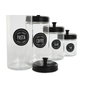 DKD Home Decor Set de 4 Botes de Cristal 1,5L/1L/800ml Negro