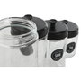 DKD Home Decor Set de 4 Botes de Cristal 1,5L/1L/800ml Negro
