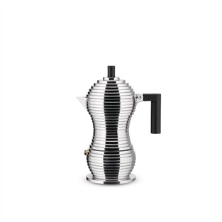 Alessi MDL02/3 B Cafetera Pulcina 3 Tazas Aluminio Fundido Negra Diseñada por Michele de Lucchi Alessi MDL02/3 B Cafetera Pulcina 3 Tazas Aluminio Fundido Negra Diseñada por Michele de Lucchi