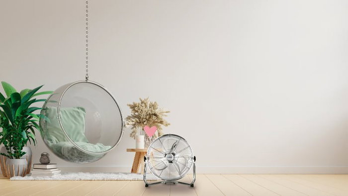 BLAUPUNKT Ventilador Industrial de Pie Cromado, 45 cm de Diámetro y 110 W de Potencia para Suelo