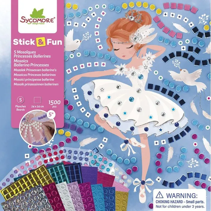 Sycomore Mosaicos Stick'N Fun Princesas Bailarinas AAAOS97251 Edades 5+