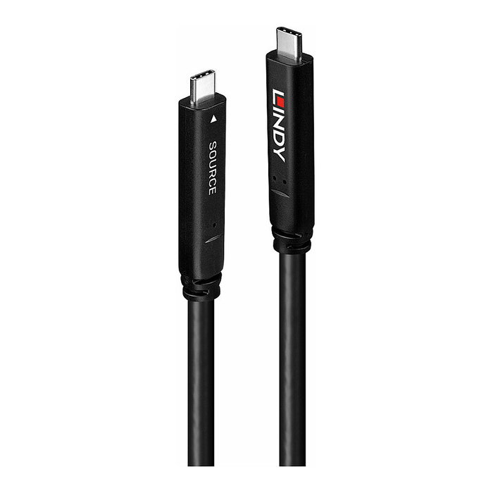 LINDY 43399 Cable Híbrido USB-C a USB-C 15m, USB 3.2 Gen 2 & DisplayPort 1.4, 5 Gbps, 60W PD, 4K, Negro LINDY 43399 Cable Híbrido USB-C a USB-C 15m, USB 3.2 Gen 2 & DisplayPort 1.4, 5 Gbps, 60W PD, 4K, Negro