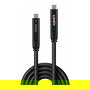 LINDY 43399 Cable Híbrido USB-C a USB-C 15m, USB 3.2 Gen 2 & DisplayPort 1.4, 5 Gbps, 60W PD, 4K, Negro