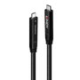 LINDY 43399 Cable Híbrido USB C a USB C de 15 m, USB 3.2 Gen 1 y DisplayPort 1.4, Negro