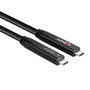 LINDY 43399 Cable Híbrido USB C a USB C de 15 m, USB 3.2 Gen 1 y DisplayPort 1.4, Negro