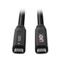 LINDY 43399 Cable Híbrido USB C a USB C de 15 m, USB 3.2 Gen 1 y DisplayPort 1.4, Negro