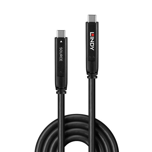LINDY 43399 Cable Híbrido USB C a USB C de 15 m, USB 3.2 Gen 1 y DisplayPort 1.4, Negro LINDY 43399 Cable Híbrido USB C a USB C de 15 m, USB 3.2 Gen 1 y DisplayPort 1.4, Negro