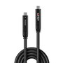 LINDY 43399 Cable Híbrido USB C a USB C de 15 m, USB 3.2 Gen 1 y DisplayPort 1.4, Negro