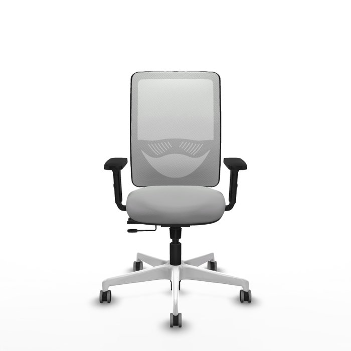 PIQUERAS Y CRESPO Silla de oficina Zulema con mecanismo Sincro/Traslack Gris claro y Blanco
