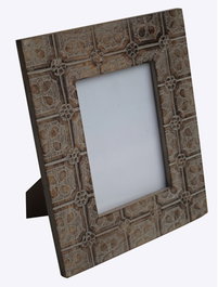 DKD Home Decor Marco de Fotos 13x18 Mango y Cristal Natural Blanco 23.2 x 28 x 1.5 cm