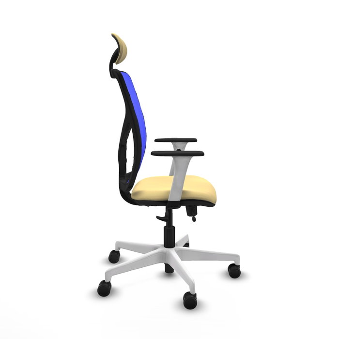 PIQUERAS Y CRESPO Silla de oficina Motilla con mecanismo Sincro/Traslack Crema y Azul PIQUERAS Y CRESPO Silla de oficina Motilla con mecanismo Sincro/Traslack Crema y Azul
