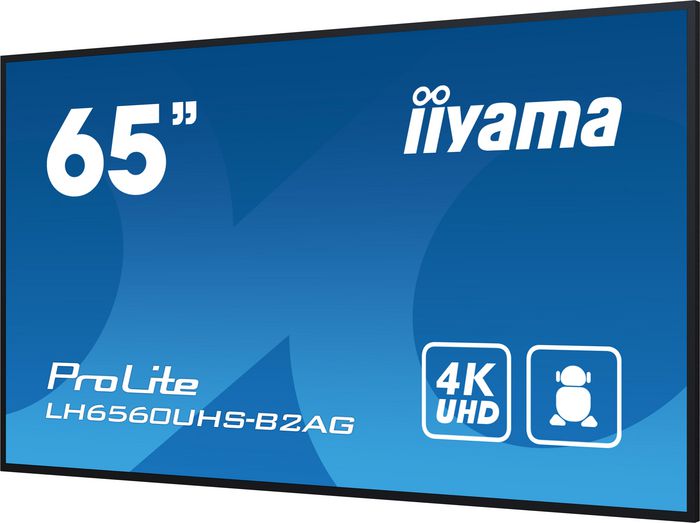 iiyama 65" UHD VA panel 3840x2160 500cd/m² Haze 25% Landscape and Portrait 24/7