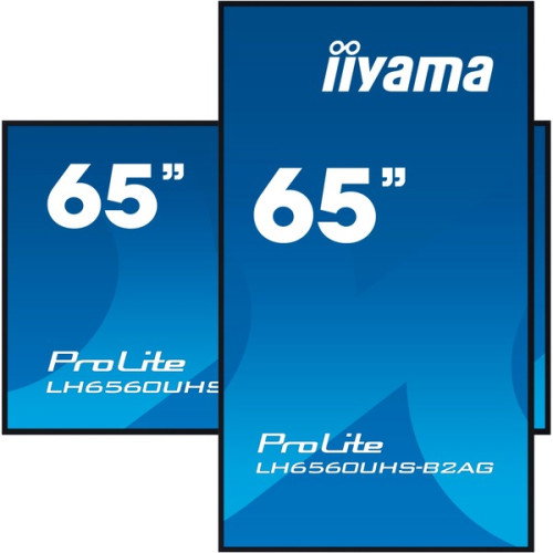 Iiyama LH6560UHS-B2AG Monitor 65" 4K UHD 3840x2160 500cd/m2 Android 11 OS Uso 24/7 VESA 400x400 Landscape Portrait Media Play USB