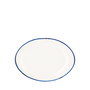 Summa Rabanera Alacena Ovalada de Porcelana para Mostaza o Salsas, 15x11 cm, Color Marfil y Azul (Set de 12)