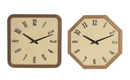 DKD Home Decor Reloj de Pared Surtido de 2 Modelos, Resina y MDF, 40x40 cm